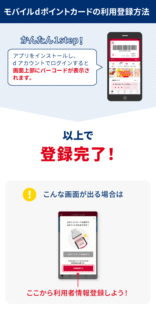 モバイルdポイントカードの利用登録方法