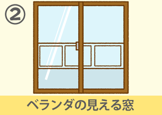 ベランダの見える窓
