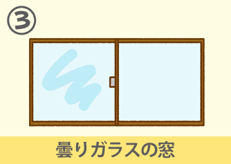 曇りガラスの窓
