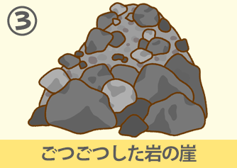 ごつごつした岩の崖