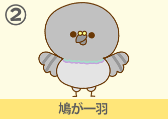 鳩が一羽